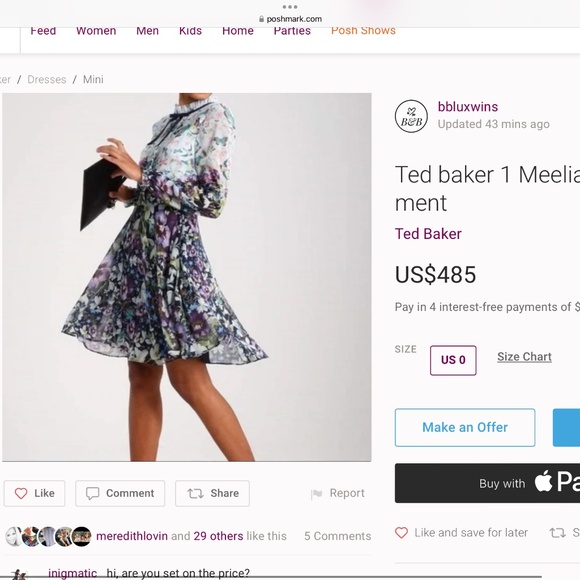 Ted baker Meelia entanglement  dress - Picture 4 of 4